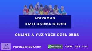 hızlı okuma kursu adıyaman