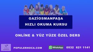 hızlı okuma kursu gaziosmanpaşa