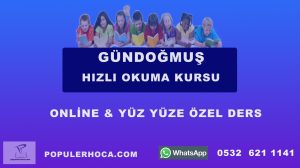 hızlı okuma kursu gündoğmuş