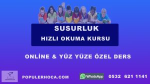 hızlı okuma kursu susurluk